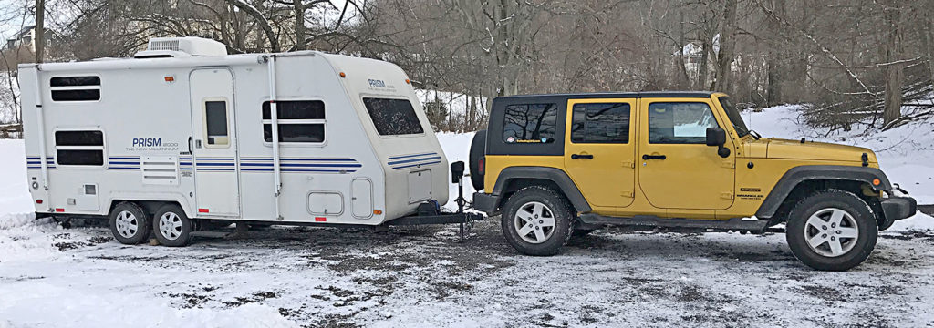The BumbleBeep Jeep with Wildheart, my travel trailer