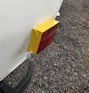 taped-up taillight