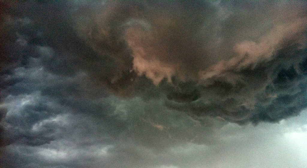 Violent storm clouds