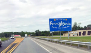 Milestones: Welcome to Pennsylvania sign