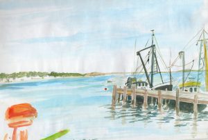 Watercolor: Provincetown Wharf