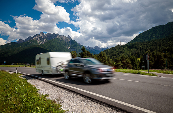 Disaster preparedness: SUV pulling travel trailer