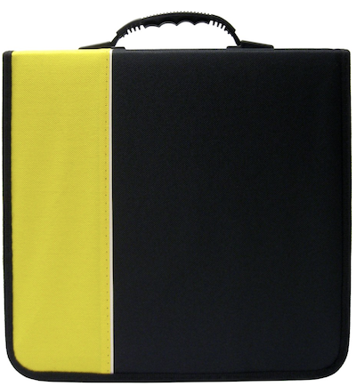 RV Storage: Yellow-and-black CD/DVD binder