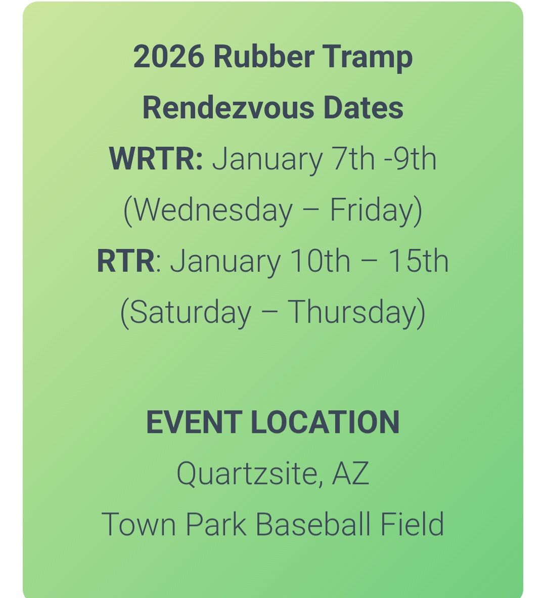 RTR Events Info
